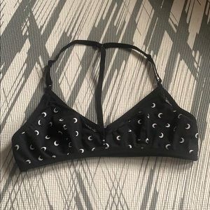 Killstar moon print black stretch bra bralette